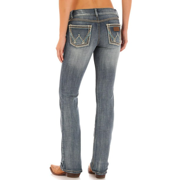wrangler womens retro sadie low rise stretch boot cut jean, medium blue,  11x36 