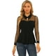 thumbnail image 1 of Blusa De Manga Larga De Malla Transparente Para Mujer Negro XL, 1 of 6