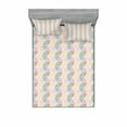 thumbnail image 1 of Ambesonne Retro Fitted Sheet & Pillow Sham Set, Triangle Zig Zag Crackles, Full, Multicolor, 1 of 3