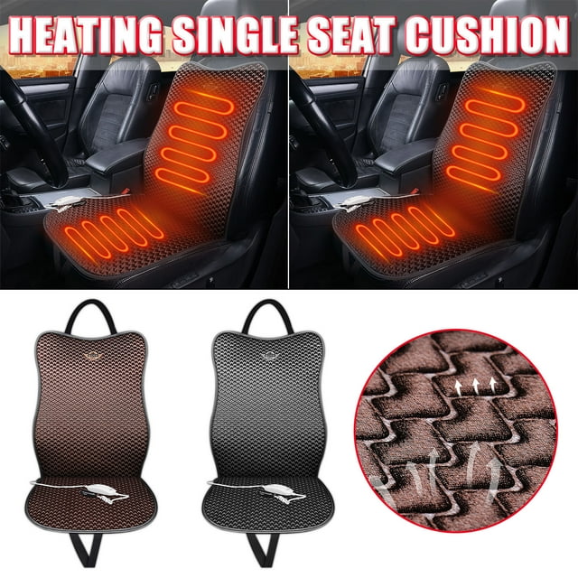 12V Car Heating Seat Cushion, 30s Fast Even Heating Pad, 3‑gear Temperature Control Warmer, Plug‑and‑Play, Universal Fit for Auto Home Office Chair, Soft and Comfortable