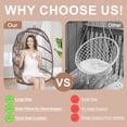 thumbnail image 6 of RADIATA Patio Hanging Egg Chair Without Stand, Foldable 5" Thick Cushion Wicker Rattan Egg Swing Chair, Indoor Outdoor Patio Porch Balcony Chair for Ceiling Tree Pergola Hanging, 350 lb, Brown, 6 of 10