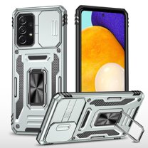 Samsung Galaxy A53 5G Case with Lens Protection, Galaxy A53 5G Ring Holder with Camera Cover & Kickstand Military Grade Shockproof Heavy Duty Protective Support Magnetic Car Mount Holder, Gray