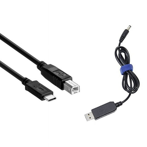 2PCS USB-C USB 3.1 Type C Male to USB2.0 USB B Male Cable with USB to DC Convert Cable 5V to 9V Voltage Step-Up Cable