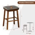 thumbnail image 3 of Costway 30'' Dining Bar Stool Set of 2 Pub Height Padded Seat Wood Frame Kitchen Brown, 3 of 9