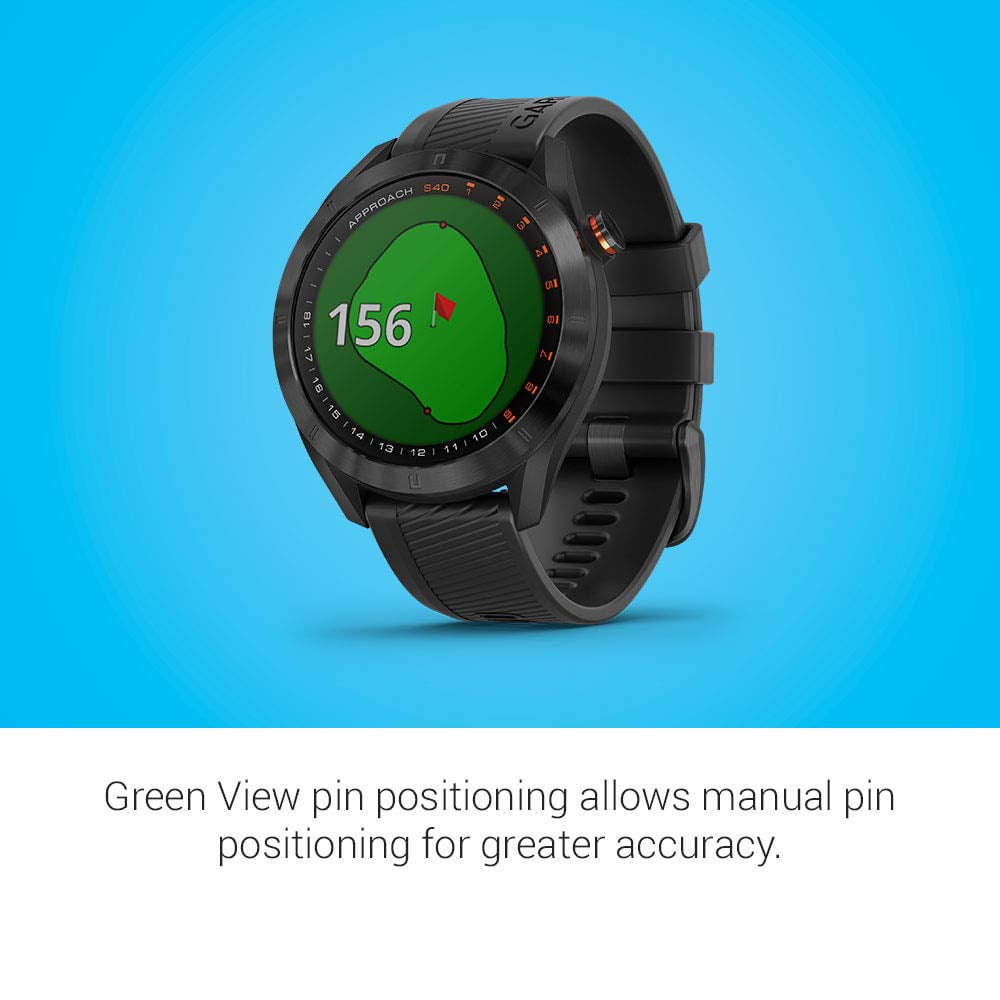 Garmin Approach S40 Stylish GPS Golf Smartwatch Lightweight with Touchscreen Display Black Walmart