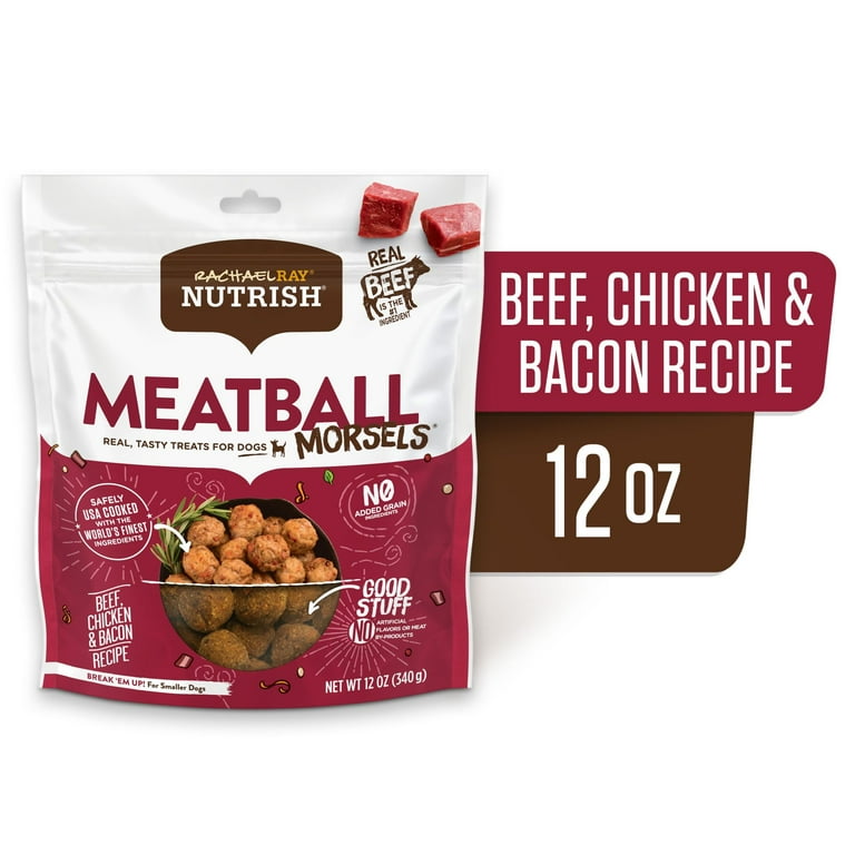 Rachael Ray Nutrish Meatball Morsels Grain Free Beef, Chicken & Bacon Recipe Dog Treats Rachael Ray Nutrish Meatball Morsels Grain Free Beef, Chicken & Bacon Recipe Dog Treats