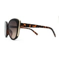 thumbnail image 3 of Womens Oversize Cat Eye Inset Lens Metal Jewel Edge Retro Sunglasses Tortoise Brown, 3 of 4