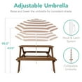 thumbnail image 6 of Best Choice Products Kids Wooden Picnic Table, Outdoor Activity Table w/ Adjustable Umbrella, Seats - Walnut/Beige, 6 of 9