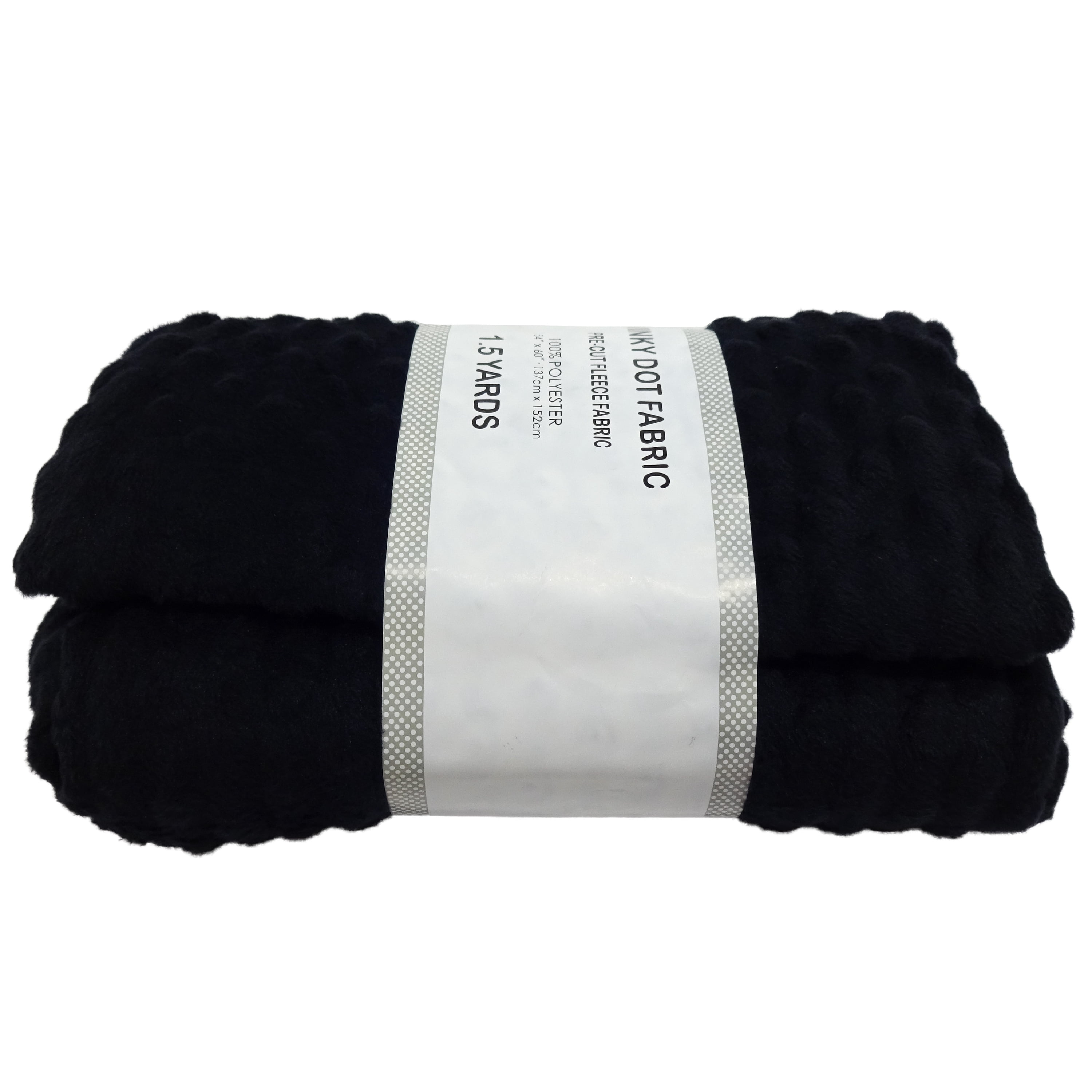 Shason Textile Soft Puffy Dot Fleece 1.5 Yard Precut Fabric, Black