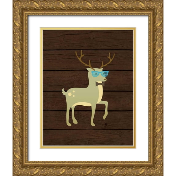Robinson, Tamara 15x18 Gold Ornate Wood Framed with Double Matting Museum Art Print Titled - Hipster Deer