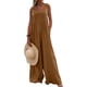 thumbnail image 1 of Overoles de pierna ancha para mujer, estilo bohemio, cómodos, holgados, overoles Marrón 2XL Marrón 2XL Xishao ropa, 1 of 1