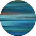 thumbnail image 1 of Ahgly Company Indoor Round Patterned Dark Turquoise Green Area Rugs, 5' Round, 1 of 6
