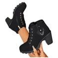 thumbnail image 5 of Taqqpue Women's Ankle Boots Round Toe Side Zip Slip On Mid High Heel Comfortable Dress Booties for Women Size 5.5-10.5 Fashion Dress Shoes Fall Winter Footwear Casual Walking Daily, 5 of 10