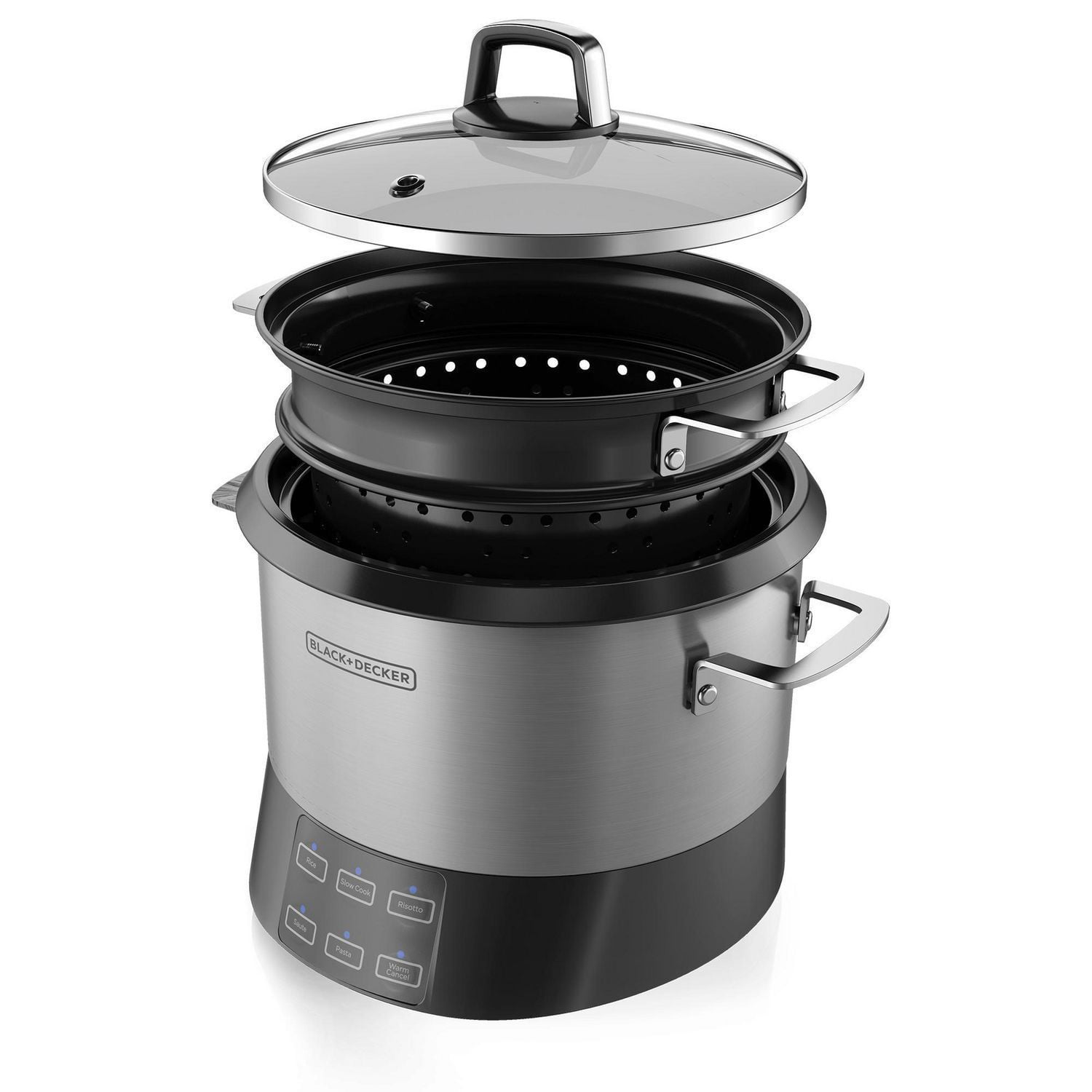 Black + Decker Rice Cooker and Steamer, 6-Cup, 2-In-1 Versatility
