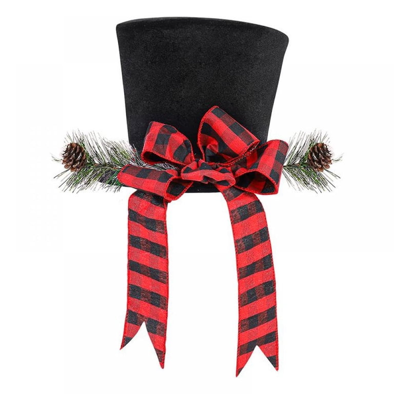 christmas-tree-topper-hat-collapsible-xmas-tree-topper-decoration-classic-plaid-top-hat-with-large-bow-ribbon-winter-holidays-ornament-for-table-centerpiece-attachment-party-home-decor-walmart-com