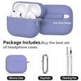 thumbnail image 3 of for AirPods Pro 3 Case 2025 with Cleaner Kit,Soft Silicone Protective Cover for AirPods Pro 3rd Generation Cases for Women Men,AirPod Pro 3 Case Accessories with Keychain-Lavender, 3 of 7