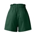 thumbnail image 3 of Gibobby pantalones de mujer Pantalones cortos de playa con botones cómodos y cintura elástica de verano para mujer con bolsillos (Verdinegro, M), 3 of 5