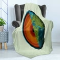 thumbnail image 4 of Geology Soft Flannel Fleece Blanket, Composition of Earth Illustration Computer Graphic Design Globe and Lava on Green, Cozy Plush for Indoor and Outdoor Use, 50" x 60", Multicolor, by Ambesonne, 4 of 5