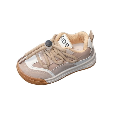 

Fangasis Boys Sneakers Breathable Skate Shoe Comfort Athletic Shoes Kids Flats Gym Nonslip Drawstring Fashion Sneaker Khaki 9C