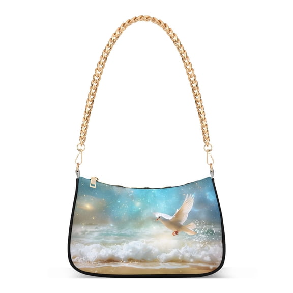 Ryvnso Beautiful Dove Of Peace Flying Womens Chain Shoulder Bag Tote Handbags Clutch Hobo Purse with Zipper for Travel