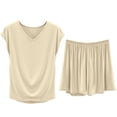 thumbnail image 5 of wcjm Beige Set Summer Loungewear Set Women's Jogging Suit Set Summer Two Leisure Sports Tank Top And Shorts Trouser Suit Short Sporty Leisure Suit Sweatsuit Outfits, 5 of 7