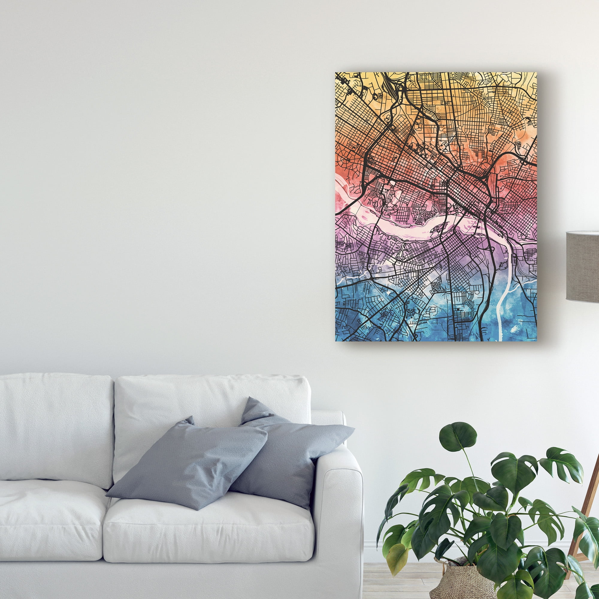 Trademark Fine Art 'Richmond Virgina City Map IV' Canvas Art by Michael Tompsett