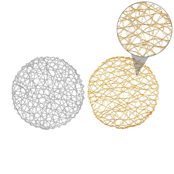 AURARMLET Table Coasters For Plates Silver 2Pcs 15x15in