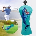 thumbnail image 1 of Funda de cabeza de palo de Golf de PU con n.  degree etiqueta, forro polar impermeable, funda con patrón de tiburón para Fairway Woods Driver, regalo para h 3 5 azul marino Macarena  Funda para palos de golf, 1 of 8
