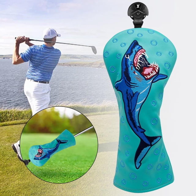 Funda de cabeza de palo de Golf de PU con n. degree etiqueta, forro polar impermeable, funda con patrón de tiburón para Fairway Woods Driver, regalo para h 3 5 azul marino Macarena Funda para palos de golf
