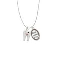 thumbnail image 2 of Delight Jewelry Silvertone Enamel Tooth Best Mom Ever Charm Necklace, 2 of 4