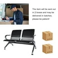 thumbnail image 5 of Kinbor 2 Seats PU Leather Office Guest Reception Bench Waiting Room Chairs Black Steel, 5 of 8
