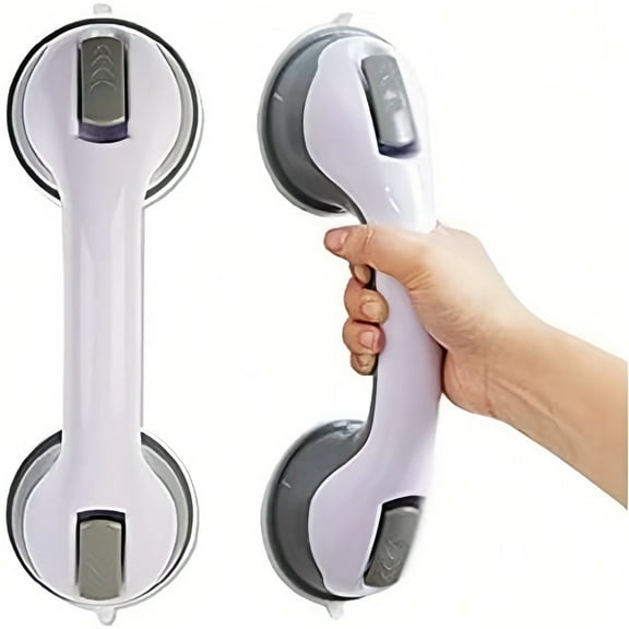 2-piece shower suction handle, shower handle and bathroom balance bar, non-slip safety grab bar