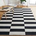 thumbnail image 2 of SAFAVIEH Montauk Tanja Checkered Cotton Area Rug, Black/Ivory, 5' x 8', 2 of 8
