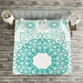 thumbnail image 3 of Ambesonne Orient Quilted Bedspread Set 3 Pcs, Persian Style Oriental, Queen Size, Seafoam, 3 of 3