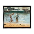 thumbnail image 2 of Stupell Industries People Shoreline Beach Marina Searching Sea Life Painting Luster Gray Floating Framed Canvas Print Wall Art, Design by Lettered and Lined, 2 of 5