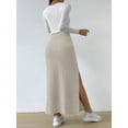 thumbnail image 3 of Spring and summer new style high waist side slit slim knitted skirt women's culottes, 3 of 5