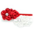thumbnail image 1 of My Lello 2 Pack Infant Baby Satin Cascading Flower Elastic Headband (White/Red), 1 of 3