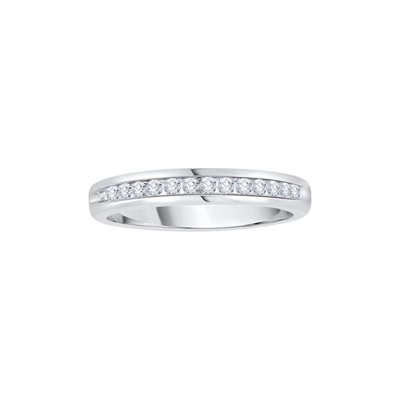 Diamond Wedding Band in Sterling Silver (1/4 cttw) (I-Color, SI3-I1 Clarity) (Size-5.5)