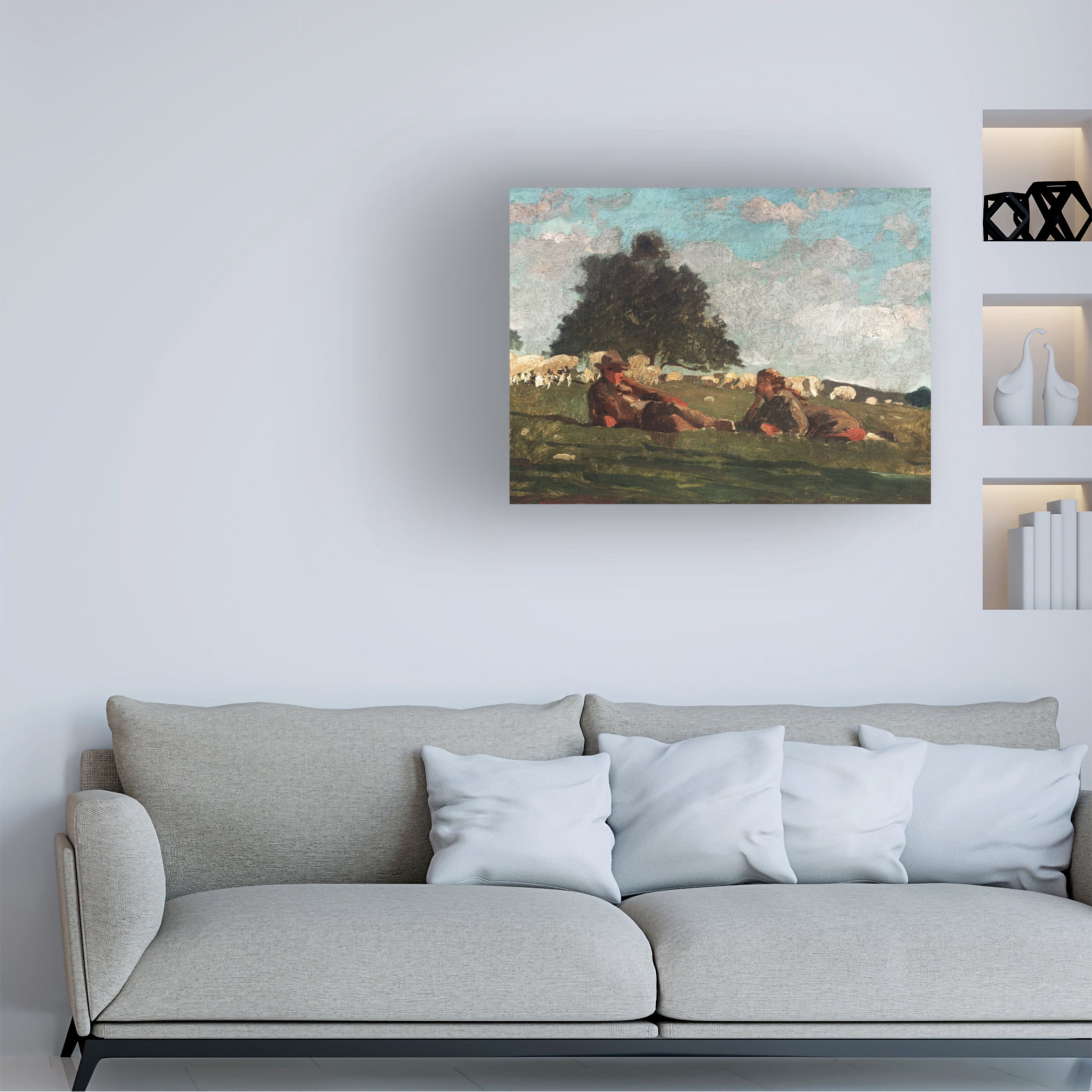 Trademark Fine Art Winslow Homer Homer's Sheep Countryside I Canvas Wall Art