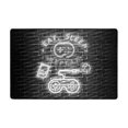 thumbnail image 1 of XMXT Non-Slip Area Rug, Game Motto Neon Font Prints Polyester Rugs for Living Room, 72 x 48 inches Black, 1 of 9