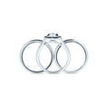 thumbnail image 4 of BERRICLE Sterling Silver Halo Wedding Engagement Rings Heart Shaped Cubic Zirconia CZ Heart Ring Set for Women, Rhodium Plated Size 8, 4 of 8