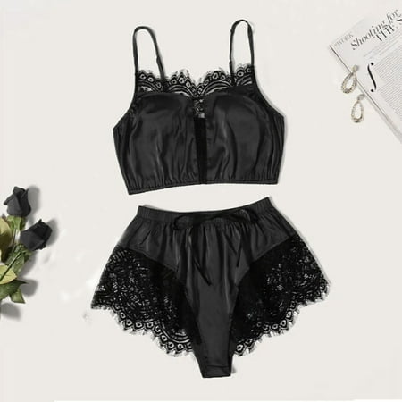 

Women Sexy Tops Shorts Lace Bowknot Nightdress Camisole Pajamas Underwear Set