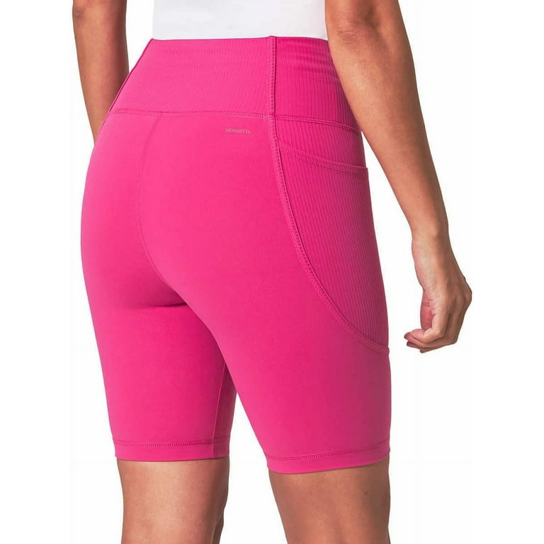 Mondetta Womens Active Midweight Ribbed Bike Short US Alpha Medium Regular Regular Hot Pink