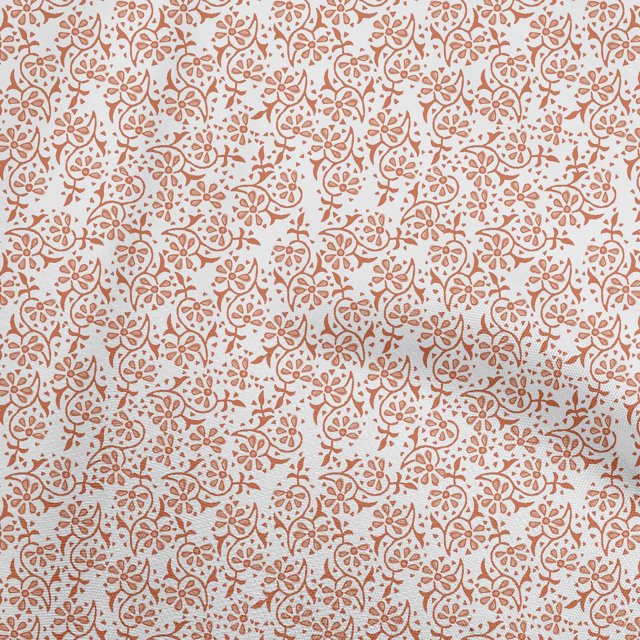 oneOone Rayon Orange Fabric Block Fabric For Sewing Printed Craft Fabric By The Yard 56 Inch Wide-1C