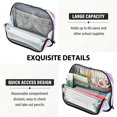 thumbnail image 5 of Standing Pencil Case with Base Large Capacity Stationery Pouch Pen Bag with Zipper for Women Men Pink and Purple Flowers, 5 of 7
