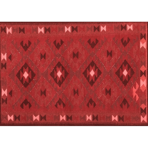 Ahgly Company Indoor Rectangle Southwestern Red Country Area Rugs, 8' x 12'