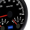 thumbnail image 3 of BIMZUC 3 in 1 85mm / 3.35 inches Marine Boat Tachometer Gauge DC 9-32V 8000RPM Voltmeter Fuel Level 7 Color LED Backlight, Black Dial Black Bezel, 3 of 9