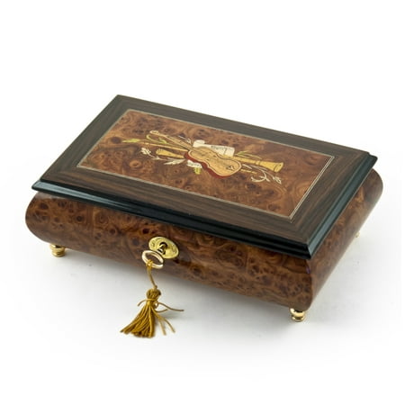 Timeless Handcrafted Musical Theme Wood Inlay Musical Jewelry Box - You're Nobody Til Somebody Loves You