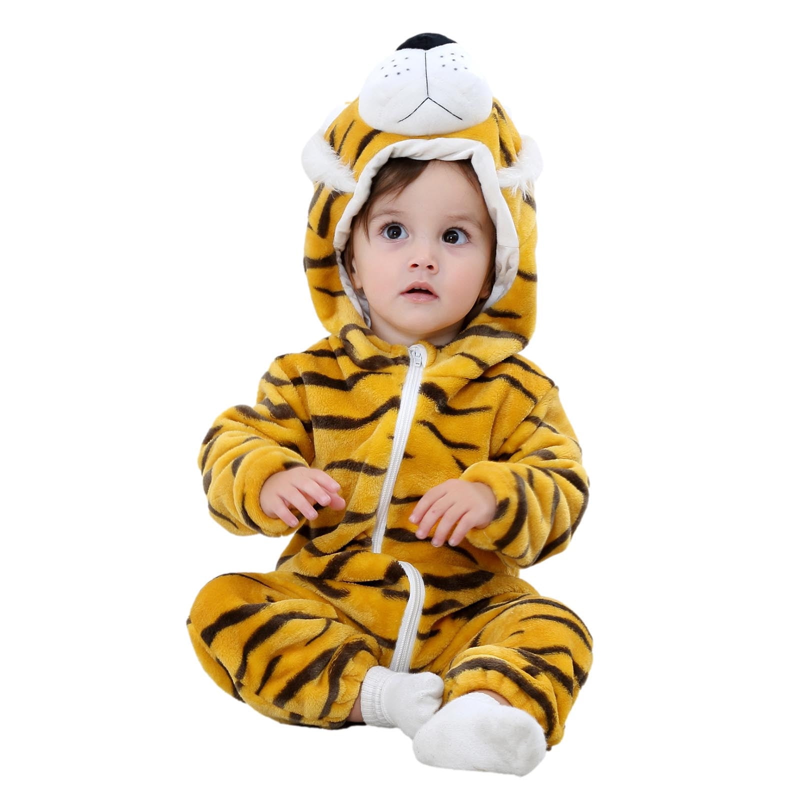 Combinaison Pilote Bébé Hiver - Barboteuse Manches Longues En Flanelle Avec Gants Et Chaussons Intégrés - 0-18 Mois
