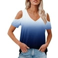 thumbnail image 2 of Uaswgudfs ​Women Blouses Summer Tops:Off-Shoulder V-Neck Trendy Blouse with Perforated Detail & Lightweight Casual Fabric, 2 of 7